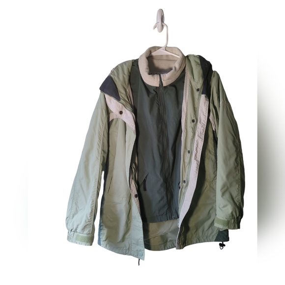 Vintage Women’s Columbia Interchange Core 3 In 1 Winter Coat Green Sz S - Picture 1 of 15